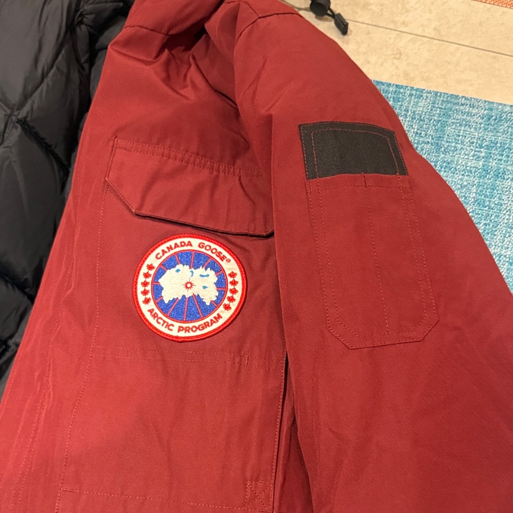 Canada Goose Burgundy Parka with Fur Hood - Picture 10 of 13
